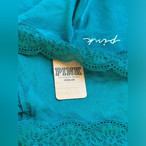 PINK No-Show Lace-Trim Boyshort Panty Green NWT - Picture 4 of 9